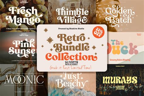 Modern Retro Font Bundle Collection Font Bundle Cricut - Etsy