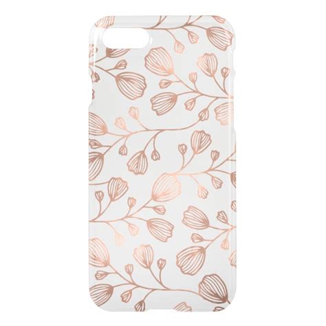 Save 20 Off Faux Rose Gold Foil Botanical Pattern Clear Iphone 7 Case Case Plus