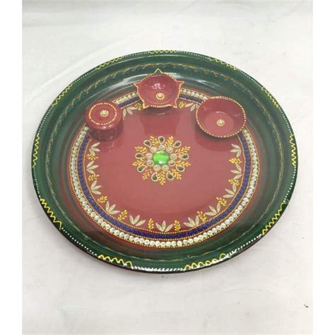 Handmade Pooja Thali Worship Tray Diwali Special Pooja Thali Kumkum