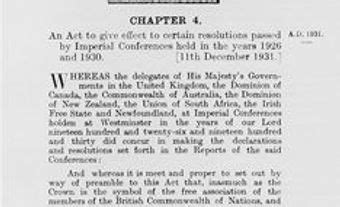 Statute of Westminster, 1931 | The Canadian Encyclopedia