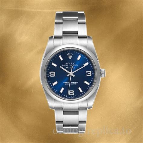 Rolex Air King Mm M Uomini Quadrante Blu Bracciale Ostrica