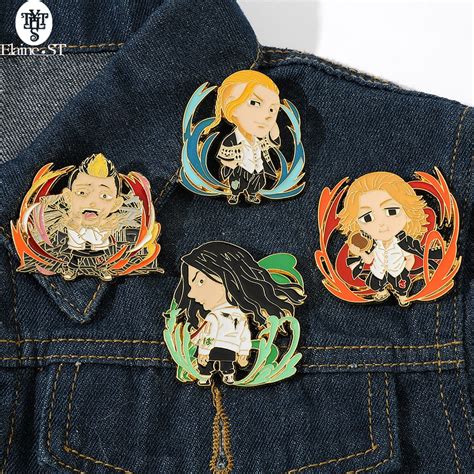 Wholesale 10 Pcs Tokyo Revengers Mikey Baji Draken Hanma Shūji Brooch Badge Anime Accessories