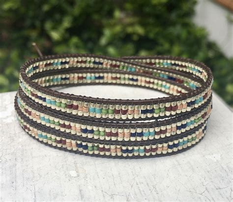 Bead Leather Wrap Bracelet Chan Luu Style Small Bead Bracelet