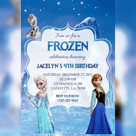 Frozen Invitation Frozen Birthday Invitation Printable Etsy