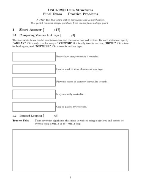 Final Exam Practice Fall 2015 CSCI 1200 Data Structures Final Exam