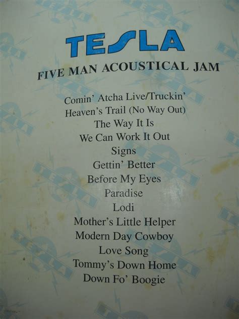 Tesla Five Man Acoustical Jam Original Sheet Music for Guitar - Etsy