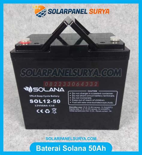 Jual Baterai VRLA Solana 12v 50Ah Aki Deep Cycle Solana Gel