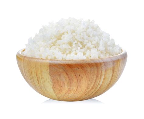 Premium Photo Rice In Wood Bowl