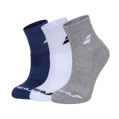 Quarter Socks 3 Pairs Pack Blue White Gray Babolat Armenia