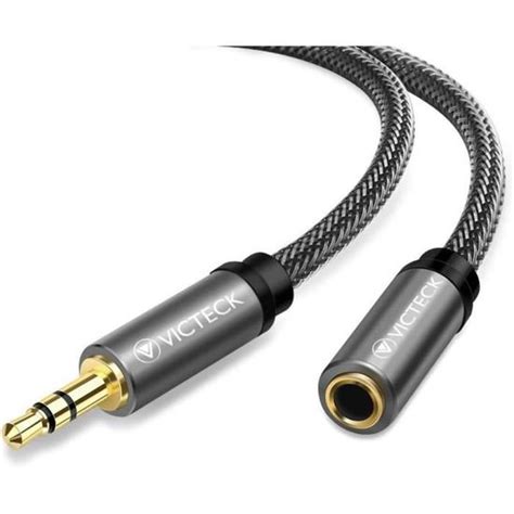 Rallonge Jack Audio 3 Mètres Nylon Tressé Jack Stéréo Câble 3 5mm Mâle