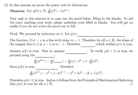 Solved 3 ﻿in This Exercise We Prove The Power Rule For