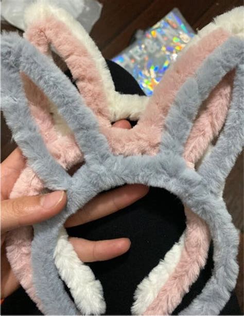 Fuzzy Bunny Ears Headband Fluffy Rabbit Headband Cute Bunny Etsy