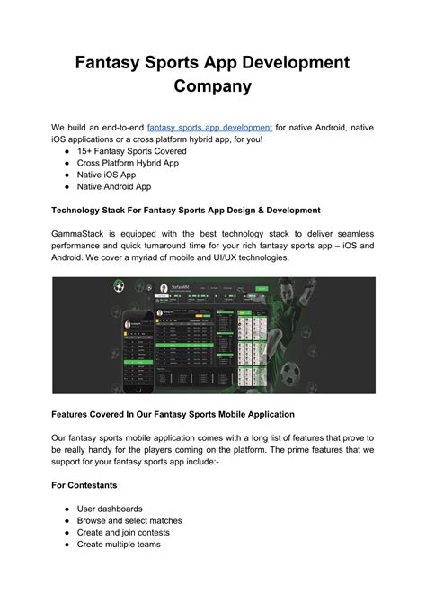 PPT Fantasy Sports App Development PowerPoint Presentation Free