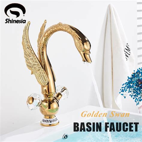 Shinesia Golden Bird Basin Faucet Swan Shape Nordic Luxury Style Hot