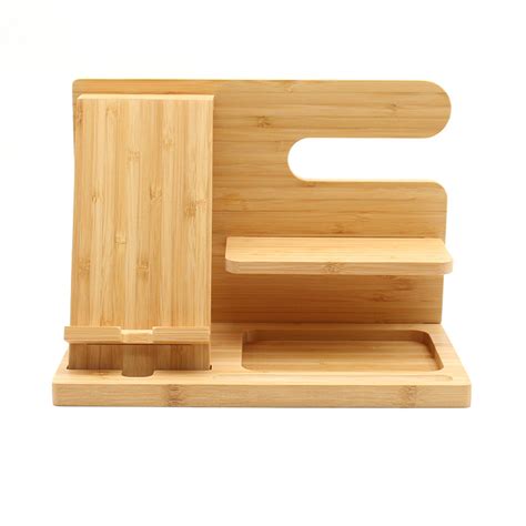 Bamboo Desk Organizer Home Office Tabletop Storage Phone Etsy