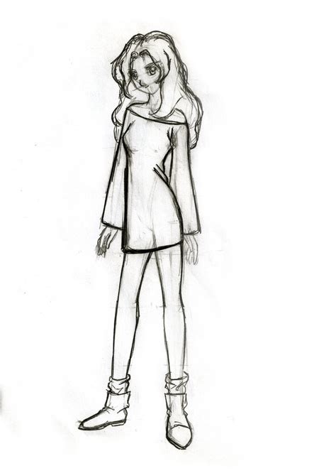 Girl Standing Sketch At Explore Collection Of Girl Standing Sketch