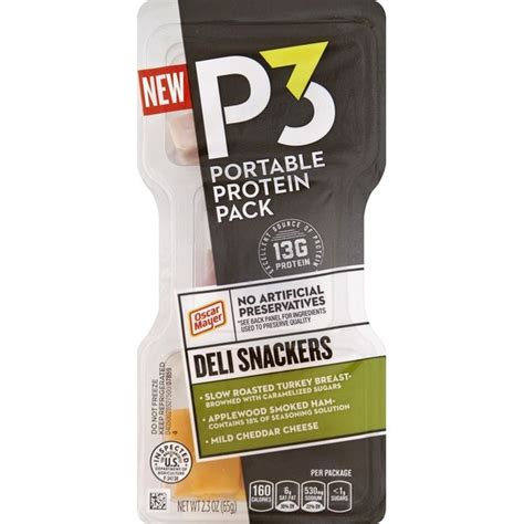 Oscar Mayer P3 Portable Protein Snack Pack With Turkey Ham Cheddar