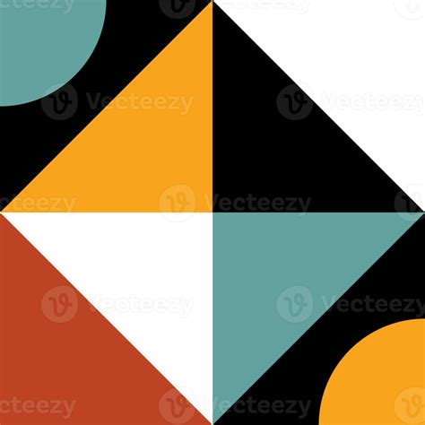 Trendy Geometric Square With Abstract Patterns In Multiple Colors And