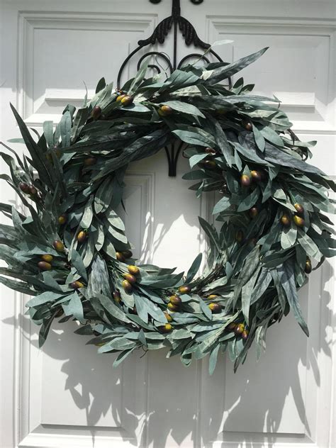 OLIVE LEAF WREATH ~ Olive Wreath ~ Faux Olive Wreath ~ Greenery Wreath ...