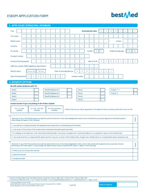 Fillable Online Eskom Application Form Eskom Aansoekvorm Fax Email