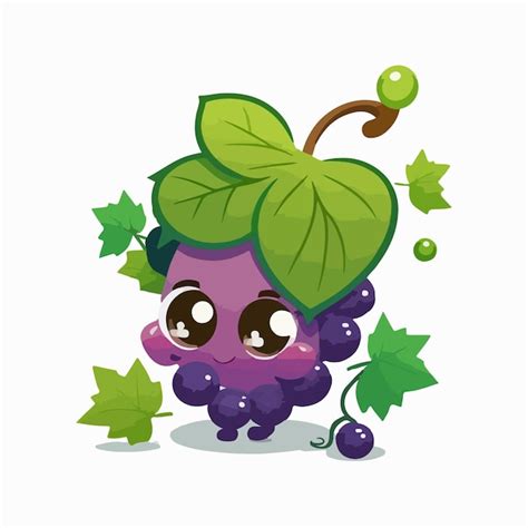 Premium Vector | Vector cute grape cartoon style