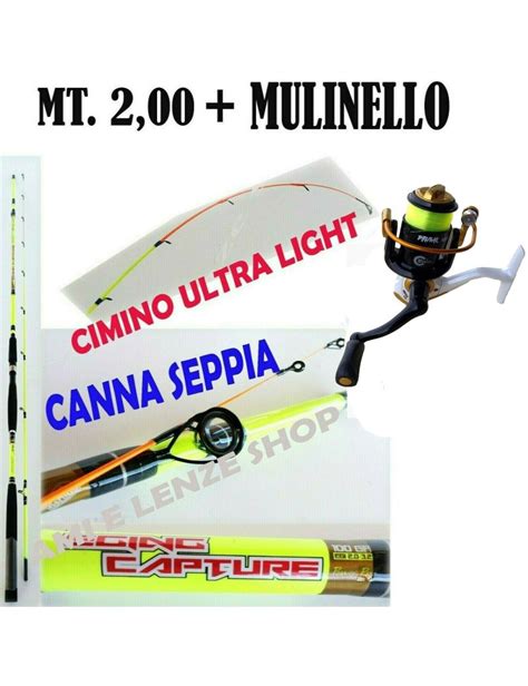 Canna Pesca Seppie Seppia Totani Calamari Mt Totanare Mare Con Mulinello