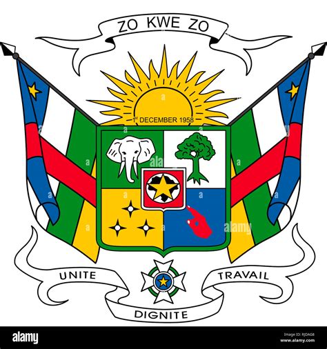 National Coat Of Arms Of The Central African Republic Stock Photo Alamy