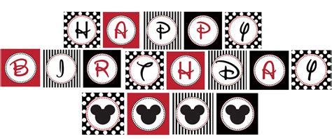 Mickey Mouse Birthday Banner Printable Happy Birthday Mickey Mouse