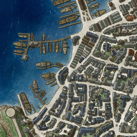 More docks | Fantasy city map, Fantasy city, Fantasy map