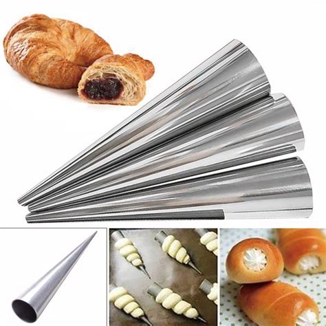 Buy Stainless Steel Spiral Croissants Molds Conical Tube Cone Roll