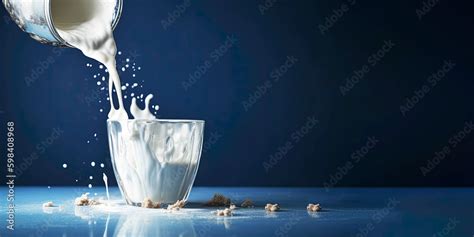 milk splash background on dark background, generative ai Stock ...