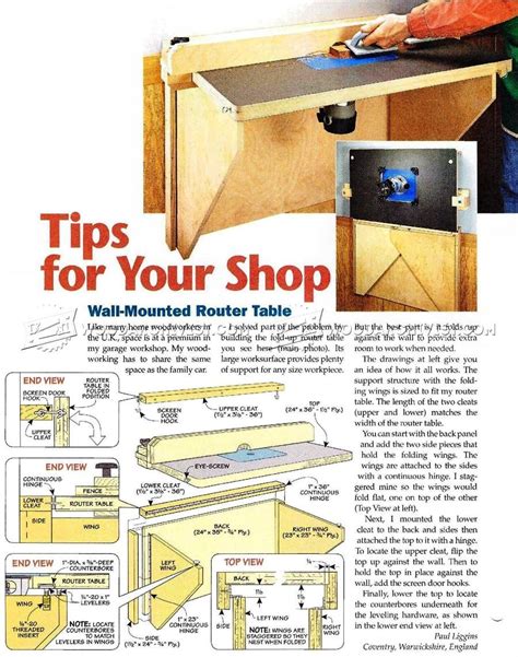 Wall-Mounted Router Table Plans • WoodArchivist