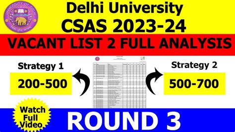 Du Csas Vacant List 2 2023 24 Full Analysis Round 3 Mid Entry And