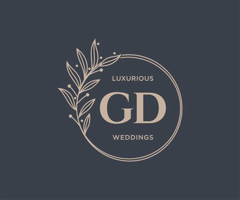 Gd Initials Letter Wedding Monogram Logos Template Hand Drawn Modern