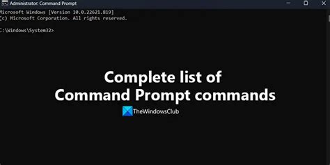 Complete List Of Command Prompt Commands Trendradars