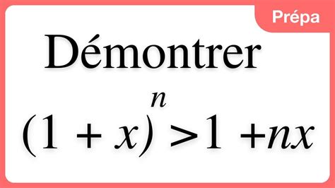 Exercice Pour Montrer L In Galit De Bernoulli Via La Convexit Youtube