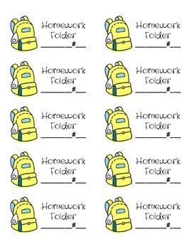 Homework Folder Labels by Julia Leonard | TPT