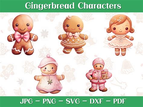 Gingerbread Clipart Gingerbread Clipart Bundle Gingerbread Etsy