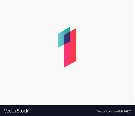 Geometric creative logo icon number 1 Royalty Free Vector