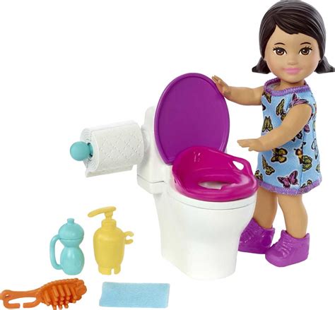 Barbie Skipper Babysitters Inc Potty Time Set With Brunette Toddler