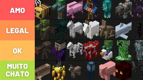 Tier List De Todos Os Mobs Do Minecraft YouTube