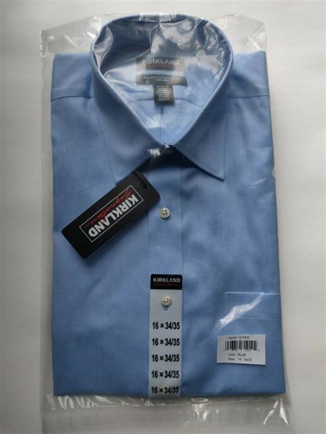 Kirkland Signature Men S Traditional Fit Dress Shirt Blue