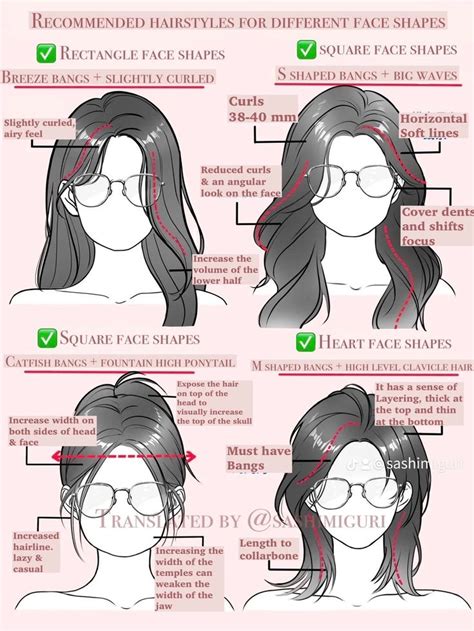 小红书 suitable hairstyles for different face shapes 小红书 ID 45949276