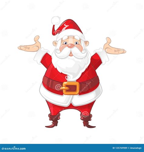 Happy Silly Santa Claus - Cartoon Style Character Stock Vector - Illustration of stand ...