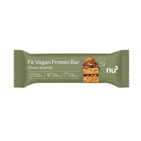 Achat Vente NU3 Barre Protéinée Amandes Chocolat Fit Vegan Bar 50g