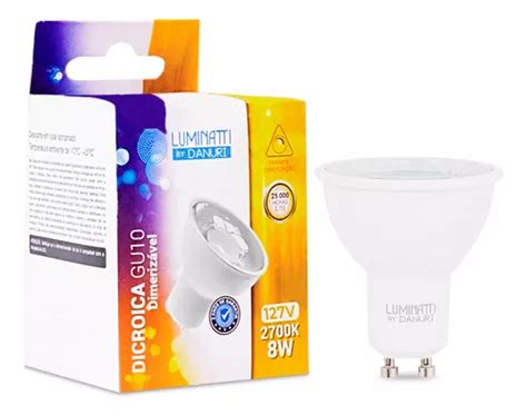 Lámpara LED dicroica regulable de 8 W 2700 K 127 V color de luz