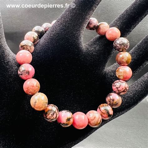 Bracelet rhodonite de Madagascar Cœur de Pierres