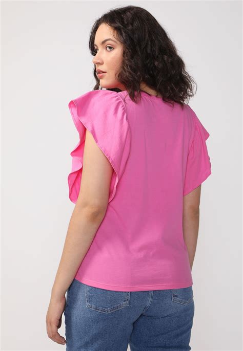 Blusa Hering Babados Rosa Compre Agora Dafiti Brasil