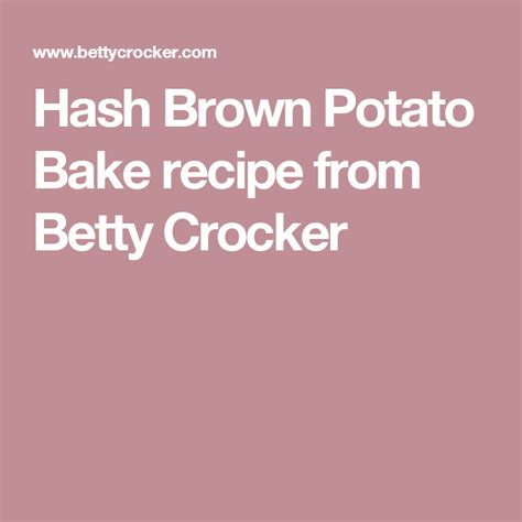 Hash Brown Potato Bake Recipe Hash Brown Potato Bake Recipes Bars Recipes