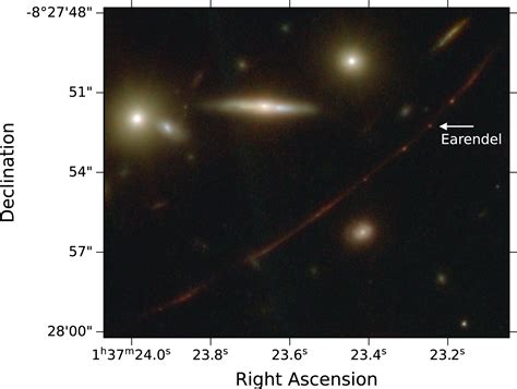 jwst imaging  earendel  extremely magnified star  redshift